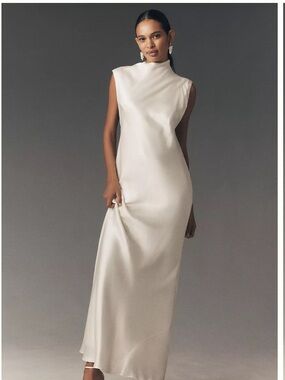 chinese dress ladies Tallulah Silk Charmeuse Gown in Alabaster 3